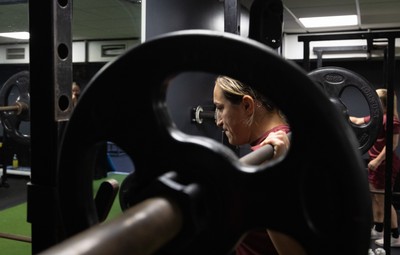 020925 - Wales Women Gym Session - Courtney Keight during a gym training session ahead of their final Women’s Rugby World Cup match against Fiji