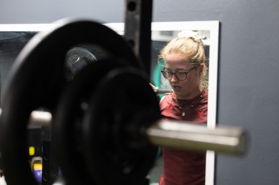 020925 - Wales Women Gym Session - Lisa Neumann during a gym training session ahead of their final Women’s Rugby World Cup match against Fiji