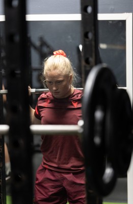 020925 - Wales Women Gym Session - Seren Lockwood during a gym training session ahead of their final Women’s Rugby World Cup match against Fiji