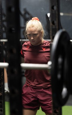 020925 - Wales Women Gym Session - Seren Lockwood during a gym training session ahead of their final Women’s Rugby World Cup match against Fiji