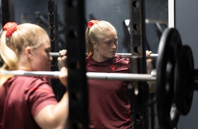020925 - Wales Women Gym Session - Seren Lockwood during a gym training session ahead of their final Women’s Rugby World Cup match against Fiji