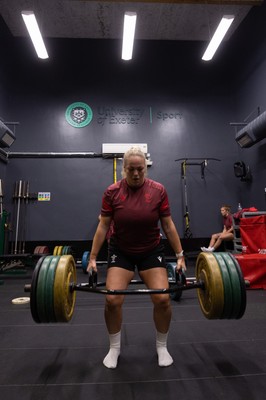 020925 - Wales Women Gym Session - Kelsey Jones during a gym training session ahead of their final Women’s Rugby World Cup match against Fiji