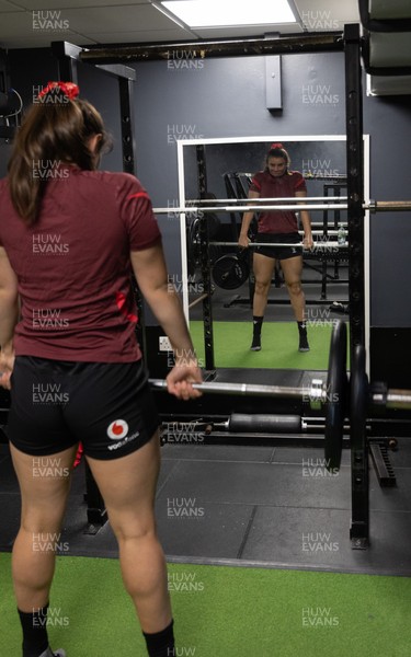 020925 - Wales Women Gym Session - Branwen Metcalfe  during a gym training session ahead of their final Women’s Rugby World Cup match against Fiji