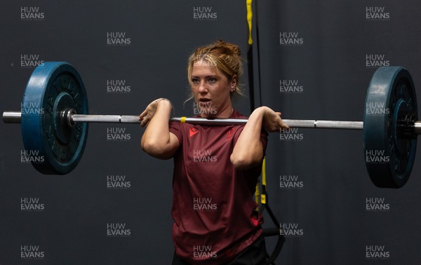 020925 - Wales Women Gym Session -  Georgia Evans during a gym training session ahead of their final Women’s Rugby World Cup match against Fiji