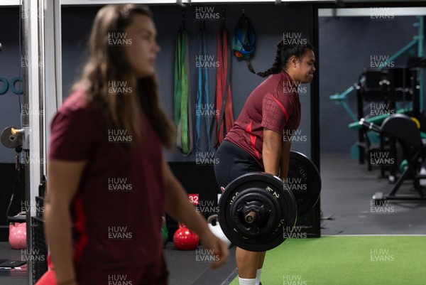 020925 - Wales Women Gym Session -  Sisilia Tuipulotu during a gym training session ahead of their final Women’s Rugby World Cup match against Fiji