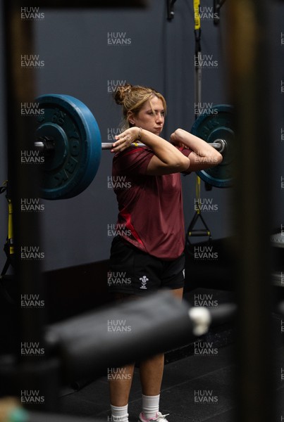 020925 - Wales Women Gym Session - Georgia Evans during a gym training session ahead of their final Women’s Rugby World Cup match against Fiji