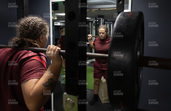 020925 - Wales Women Gym Session - Maisie Davies during a gym training session ahead of their final Women’s Rugby World Cup match against Fiji