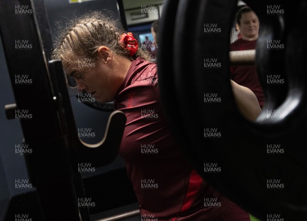 020925 - Wales Women Gym Session - Carys Phillips  during a gym training session ahead of their final Women’s Rugby World Cup match against Fiji