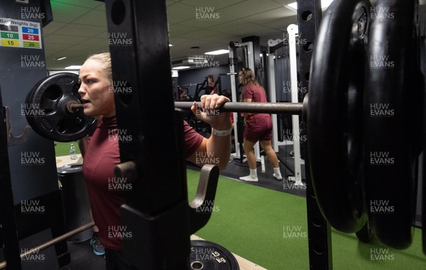 020925 - Wales Women Gym Session - Kelsey Jones during a gym training session ahead of their final Women’s Rugby World Cup match against Fiji