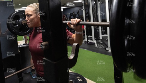 020925 - Wales Women Gym Session -  Kelsey Jones during a gym training session ahead of their final Women’s Rugby World Cup match against Fiji