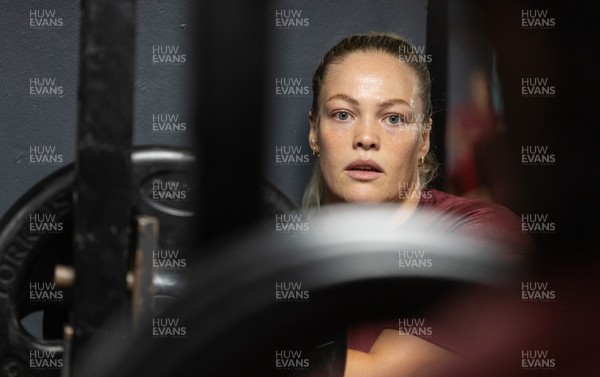 020925 - Wales Women Gym Session - Kelsey Jones  during a gym training session ahead of their final Women’s Rugby World Cup match against Fiji