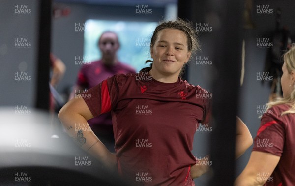 020925 - Wales Women Gym Session - Maisie Davies  during a gym training session ahead of their final Women’s Rugby World Cup match against Fiji