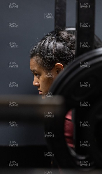 020925 - Wales Women Gym Session - Sisilia Tuipulotu during a gym training session ahead of their final Women’s Rugby World Cup match against Fiji