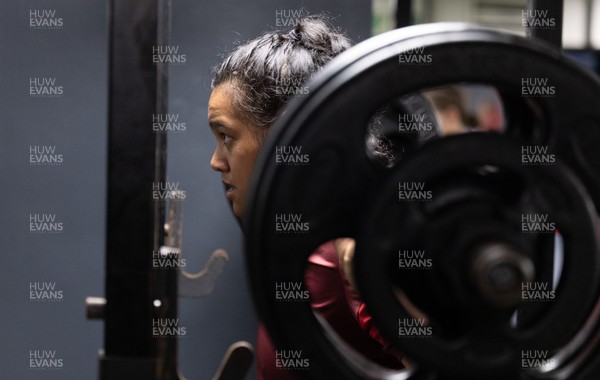020925 - Wales Women Gym Session -  Sisilia Tuipulotu during a gym training session ahead of their final Women’s Rugby World Cup match against Fiji