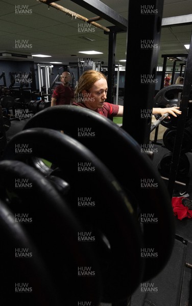 020925 - Wales Women Gym Session - Abbie Fleming  during a gym training session ahead of their final Women’s Rugby World Cup match against Fiji