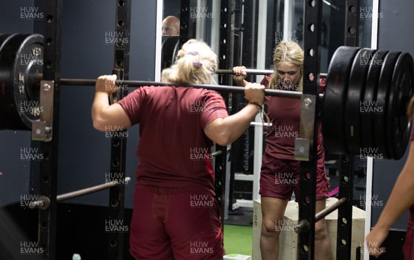 020925 - Wales Women Gym Session -  Alex Callender during a gym training session ahead of their final Women’s Rugby World Cup match against Fiji