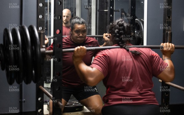 020925 - Wales Women Gym Session - Sisilia Tuipulotu  during a gym training session ahead of their final Women’s Rugby World Cup match against Fiji