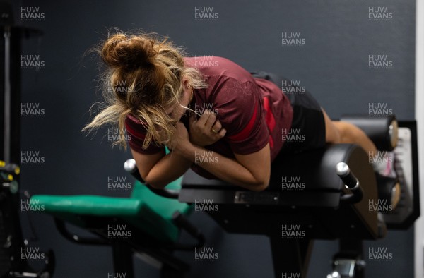 020925 - Wales Women Gym Session - Georgia Evans  during a gym training session ahead of their final Women’s Rugby World Cup match against Fiji