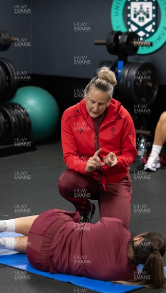 020925 - Wales Women Gym Session - Jo Perkins, physio,  during a gym training session ahead of their final Women’s Rugby World Cup match against Fiji