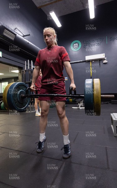 020925 - Wales Women Gym Session - Cath Richards during a gym training session ahead of their final Women’s Rugby World Cup match against Fiji