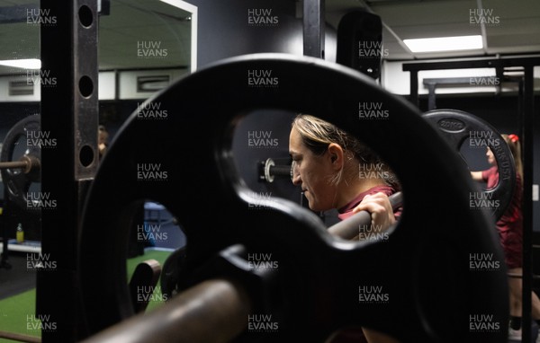 020925 - Wales Women Gym Session - Courtney Keight during a gym training session ahead of their final Women’s Rugby World Cup match against Fiji