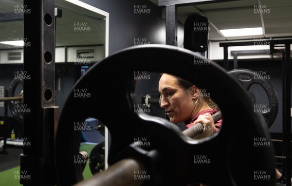 020925 - Wales Women Gym Session - Courtney Keight during a gym training session ahead of their final Women’s Rugby World Cup match against Fiji