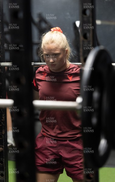 020925 - Wales Women Gym Session - Seren Lockwood during a gym training session ahead of their final Women’s Rugby World Cup match against Fiji