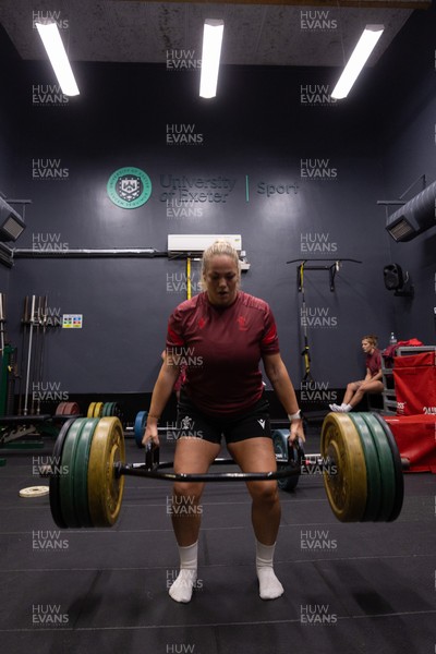 020925 - Wales Women Gym Session - Kelsey Jones during a gym training session ahead of their final Women’s Rugby World Cup match against Fiji