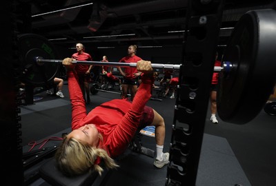 180825 - Wales Women Gym Session - Alex Callendar during a Wales Women weights session ahead of their first Women’s Rugby World Cup match against Scotland