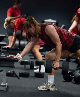 180825 - Wales Women Gym Session - Lisa Neumann during a Wales Women weights session ahead of their first Women’s Rugby World Cup match against Scotland