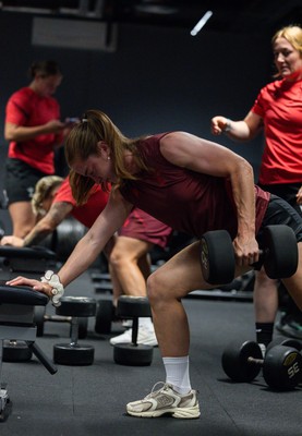 180825 - Wales Women Gym Session - Lisa Neumann during a Wales Women weights session ahead of their first Women’s Rugby World Cup match against Scotland