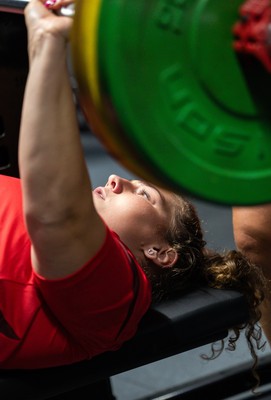 180825 - Wales Women Gym Session - Gwenllian Pyrs during a Wales Women weights session ahead of their first Women’s Rugby World Cup match against Scotland