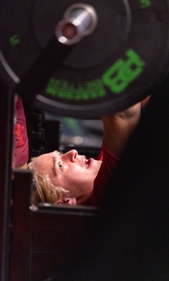 180825 - Wales Women Gym Session - Tilly Vucaj during a Wales Women weights session ahead of their first Women’s Rugby World Cup match against Scotland