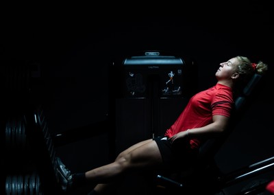 180825 - Wales Women Gym Session - Molly Reardon during a Wales Women weights session ahead of their first Women’s Rugby World Cup match against Scotland