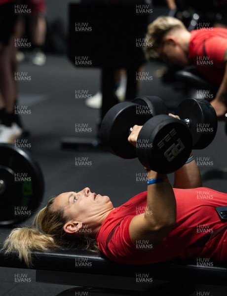 180825 - Wales Women Gym Session - Kerin Lake during a Wales Women weights session ahead of their first Women’s Rugby World Cup match against Scotland