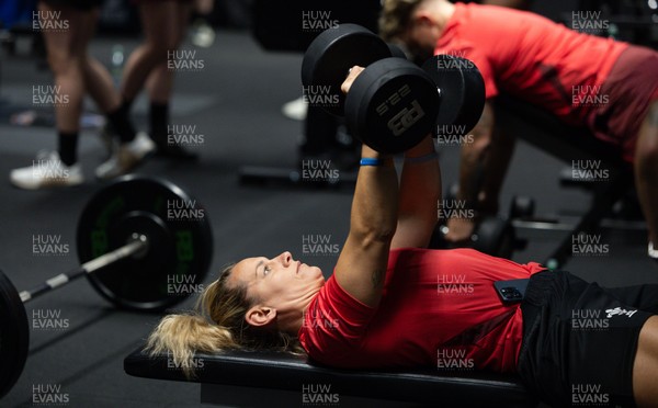 180825 - Wales Women Gym Session - Kerin Lake during a Wales Women weights session ahead of their first Women’s Rugby World Cup match against Scotland