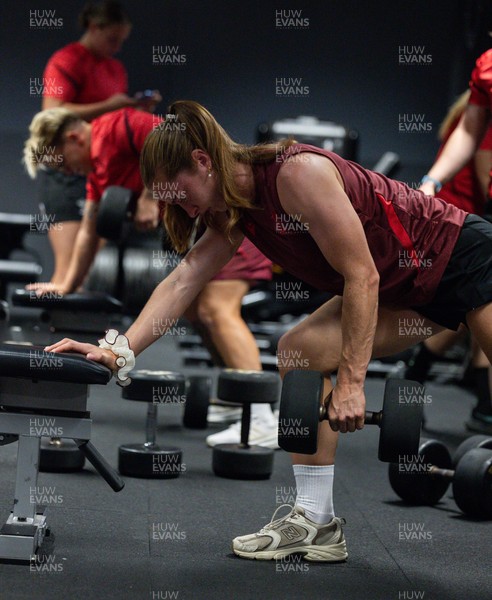 180825 - Wales Women Gym Session - Lisa Neumann during a Wales Women weights session ahead of their first Women’s Rugby World Cup match against Scotland