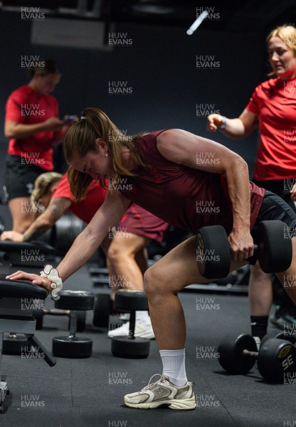 180825 - Wales Women Gym Session - Lisa Neumann during a Wales Women weights session ahead of their first Women’s Rugby World Cup match against Scotland