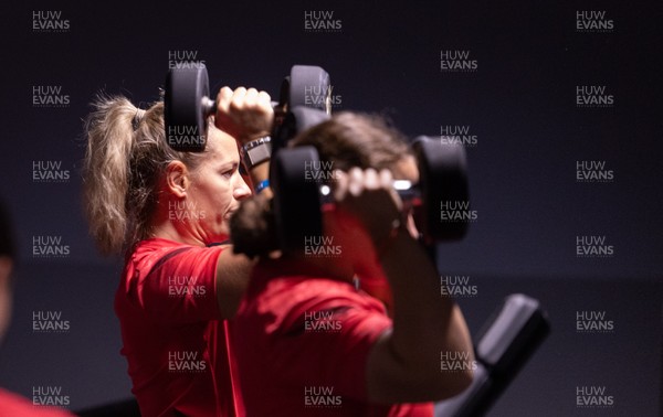 180825 - Wales Women Gym Session - Kerin Lake during a Wales Women weights session ahead of their first Women’s Rugby World Cup match against Scotland