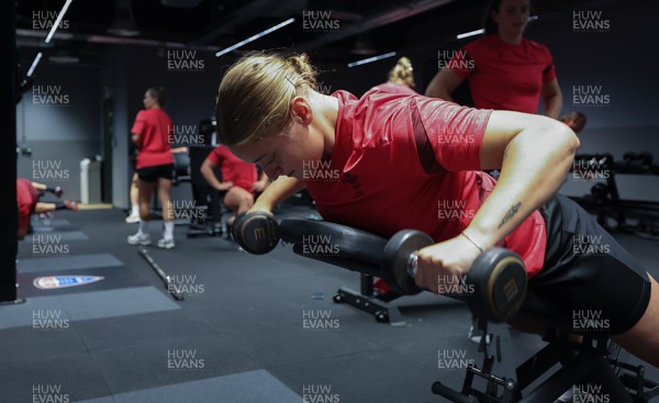 180825 - Wales Women Gym Session - Tilly Vucaj during a Wales Women weights session ahead of their first Women’s Rugby World Cup match against Scotland