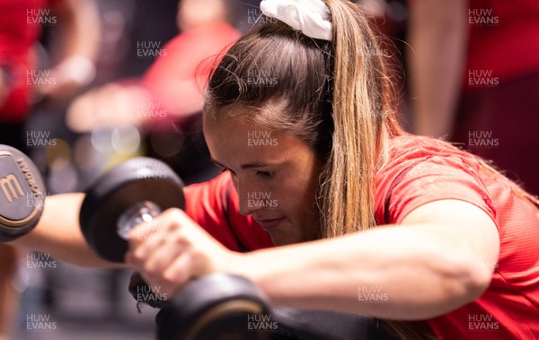 180825 - Wales Women Gym Session - Kayleigh Powell during a Wales Women weights session ahead of their first Women’s Rugby World Cup match against Scotland