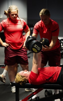 250825 - Wales Women Gym Session - Abbie Fleming during a Wales Women weights session ahead of their first Women’s Rugby World Cup match against Canada