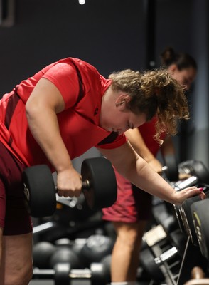 250825 - Wales Women Gym Session - Gwenllian Pyrs during a Wales Women weights session ahead of their first Women’s Rugby World Cup match against Canada