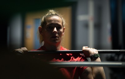 250825 - Wales Women Gym Session - Kerin Lake during a Wales Women weights session ahead of their first Women’s Rugby World Cup match against Canada