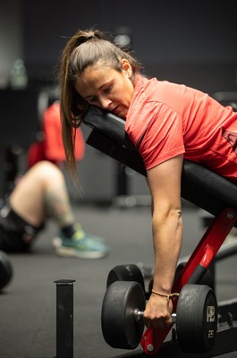 250825 - Wales Women Gym Session - Kayleigh Powell during a Wales Women weights session ahead of their first Women’s Rugby World Cup match against Canada