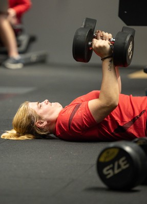 250825 - Wales Women Gym Session - Bethan Lewis during a Wales Women weights session ahead of their first Women’s Rugby World Cup match against Canada