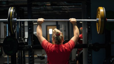 250825 - Wales Women Gym Session - Molly Reardon during a Wales Women weights session ahead of their first Women’s Rugby World Cup match against Canada