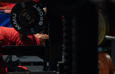 250825 - Wales Women Gym Session - Sisilia Tuipulotu during a Wales Women weights session ahead of their first Women’s Rugby World Cup match against Canada