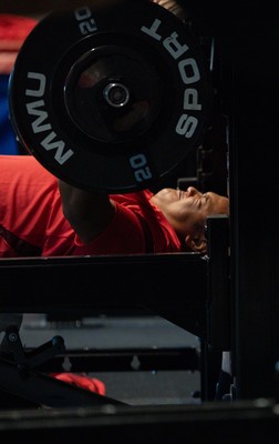 250825 - Wales Women Gym Session - Sisilia Tuipulotu during a Wales Women weights session ahead of their first Women’s Rugby World Cup match against Canada
