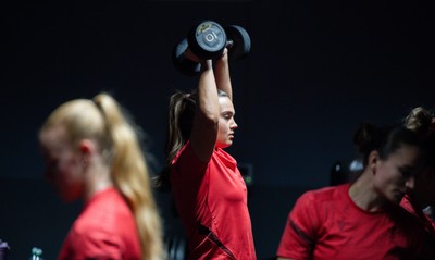 250825 - Wales Women Gym Session - Bryonie King during a Wales Women weights session ahead of their first Women’s Rugby World Cup match against Canada